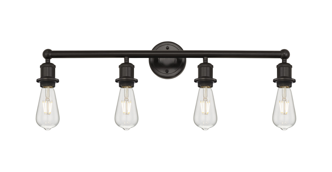 INNOVATIONS 616-4W-OB-M14-W Adirondack 4 Light Bath Vanity Light part of the Edison Collection Oil Rubbed Bronze