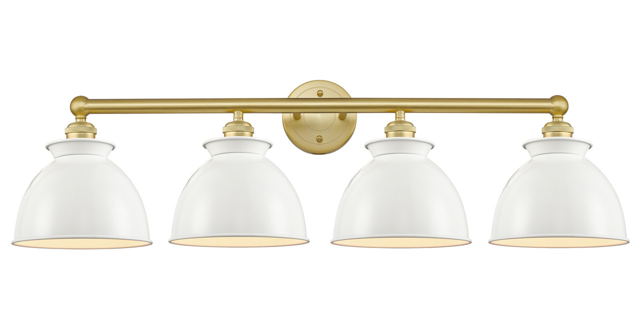 INNOVATIONS 616-4W-SG-M14-W Adirondack 4 Light Bath Vanity Light part of the Edison Collection Satin Gold