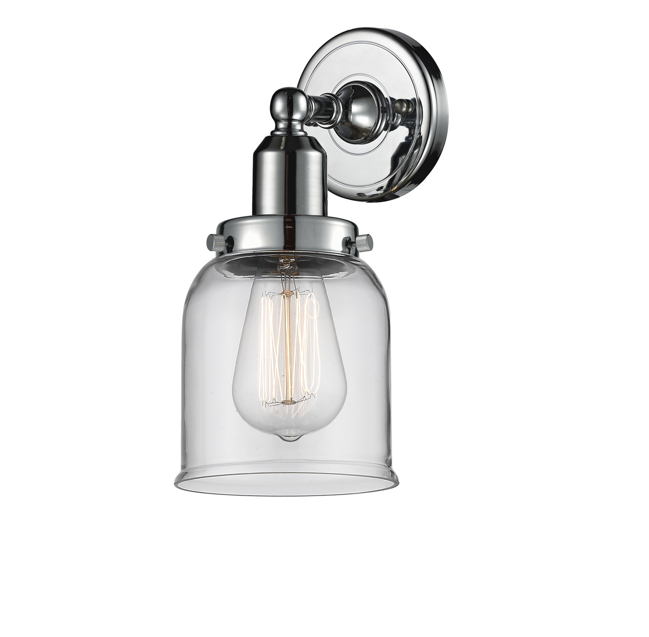 INNOVATIONS 900H-1W-PC-G52 Small Bell 1 Light Bath Vanity Light part of the Austere Collection Polished Chrome