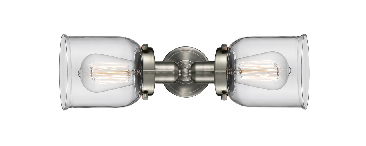 INNOVATIONS 900H-2W-SN-G52-LED Small Bell 2 Light Bath Vanity Light part of the Austere Collection Brushed Satin Nickel