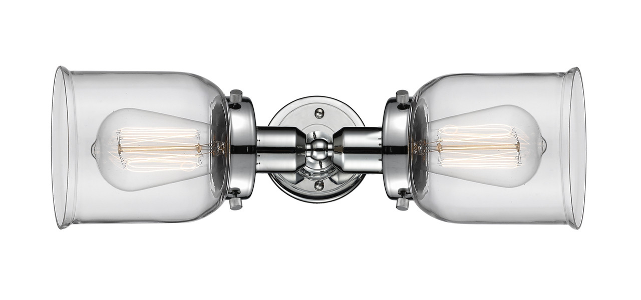INNOVATIONS 900H-2W-PC-G52-LED Small Bell 2 Light Bath Vanity Light part of the Austere Collection Polished Chrome