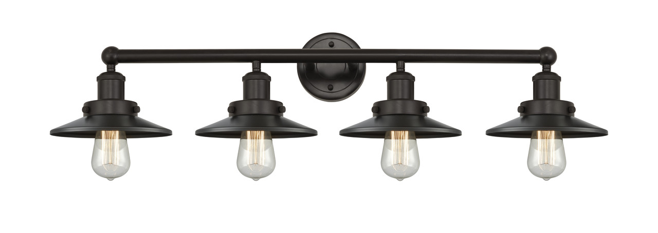 INNOVATIONS 616-4W-OB-M5-OB Railroad 4 Light Bath Vanity Light part of the Franklin Restoration Collection Oil Rubbed Bronze