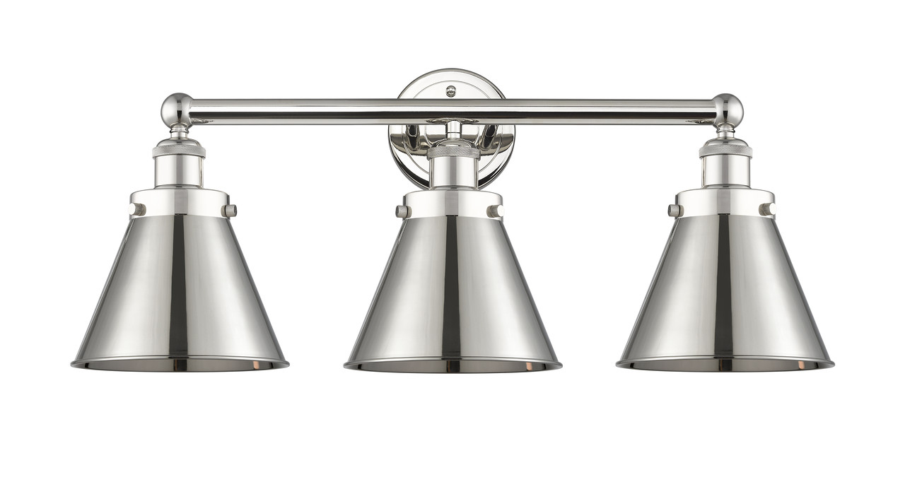 INNOVATIONS 616-3W-PN-M13-PN Appalachian 3 Light Bath Vanity Light part of the Franklin Restoration Collection Polished Nickel