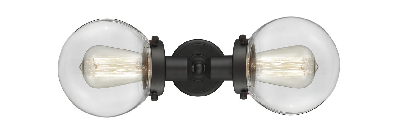 INNOVATIONS 900H-2W-OB-G202-6 Beacon 2 Light 14 inch Bath Vanity Light Oil Rubbed Bronze