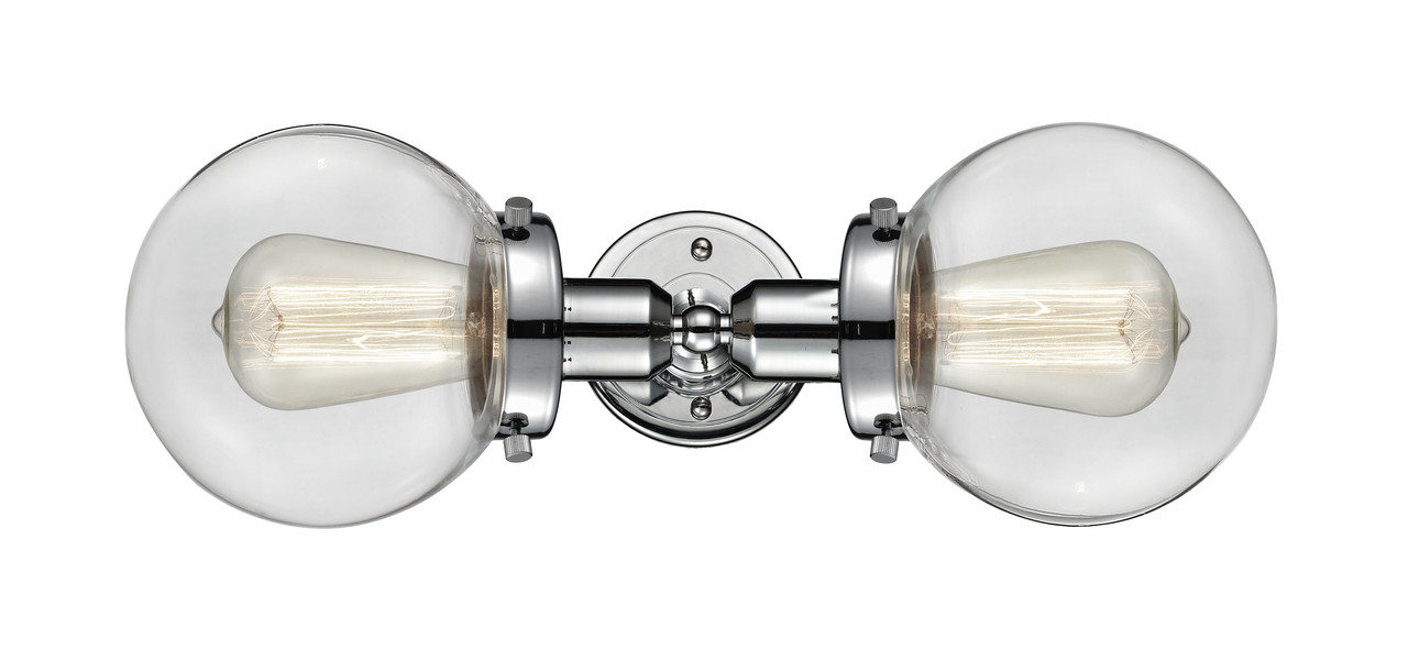 INNOVATIONS 900H-2W-PC-G202-6 Beacon 2 Light 14 inch Bath Vanity Light Polished Chrome