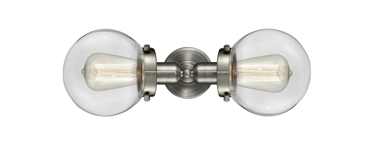 INNOVATIONS 900H-2W-SN-G202-6-LED Beacon 2 Light 14 inch Bath Vanity Light Brushed Satin Nickel