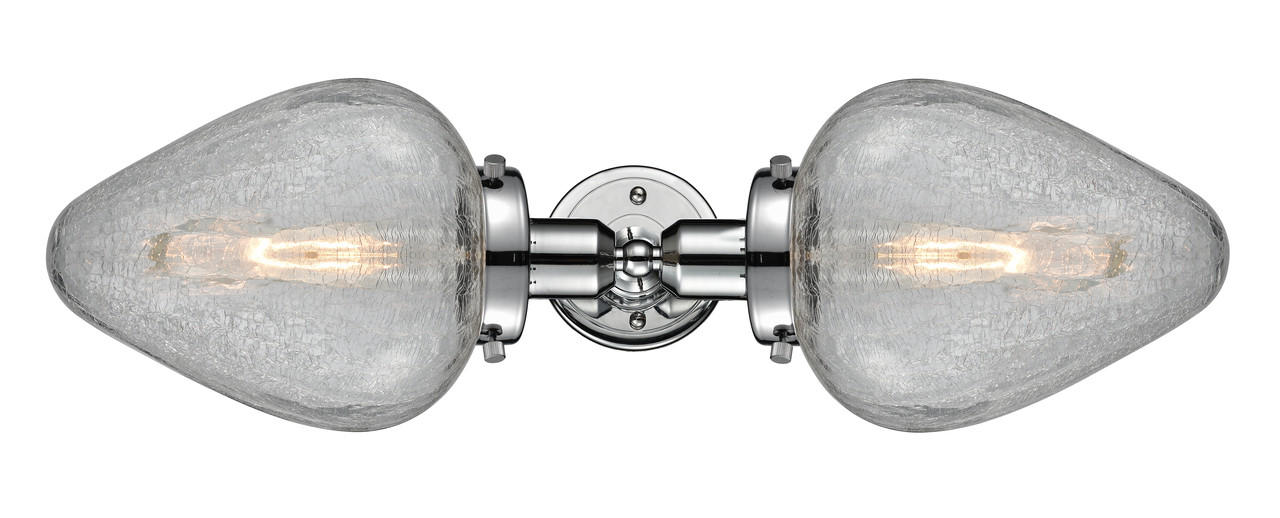 INNOVATIONS 900H-2W-PC-G165 Acorn 2 Light Bath Vanity Light part of the Austere Collection Polished Chrome