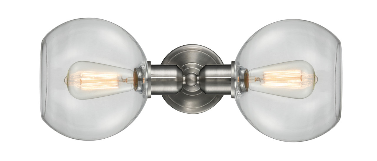 INNOVATIONS 900-2W-SN-G122-LED Sphere 2 Light Bath Vanity Light part of the Austere Collection Brushed Satin Nickel