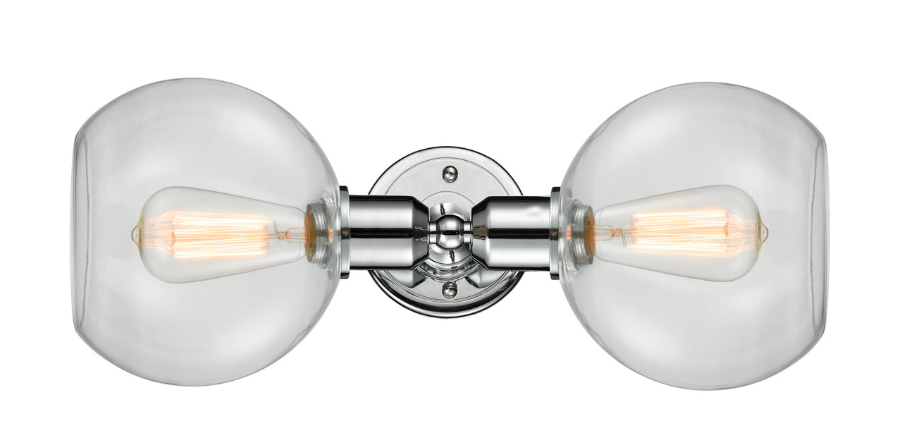 INNOVATIONS 900-2W-PC-G122-LED Sphere 2 Light Bath Vanity Light part of the Austere Collection Polished Chrome