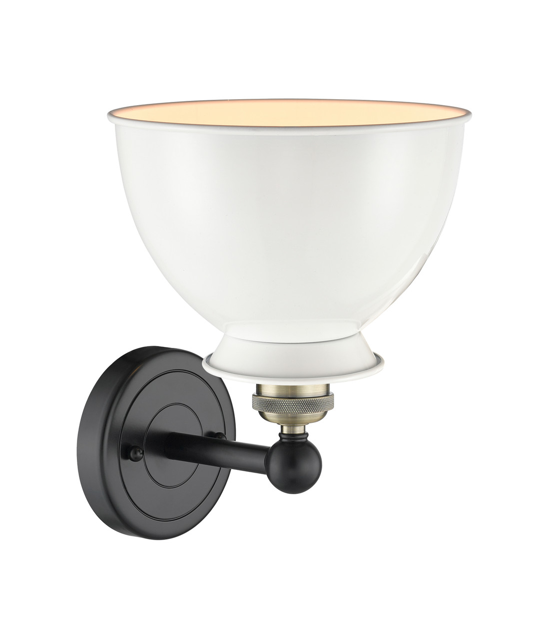 INNOVATIONS 616-1W-BAB-M14-W Adirondack 1 Light Sconce part of the Edison Collection Black Antique Brass