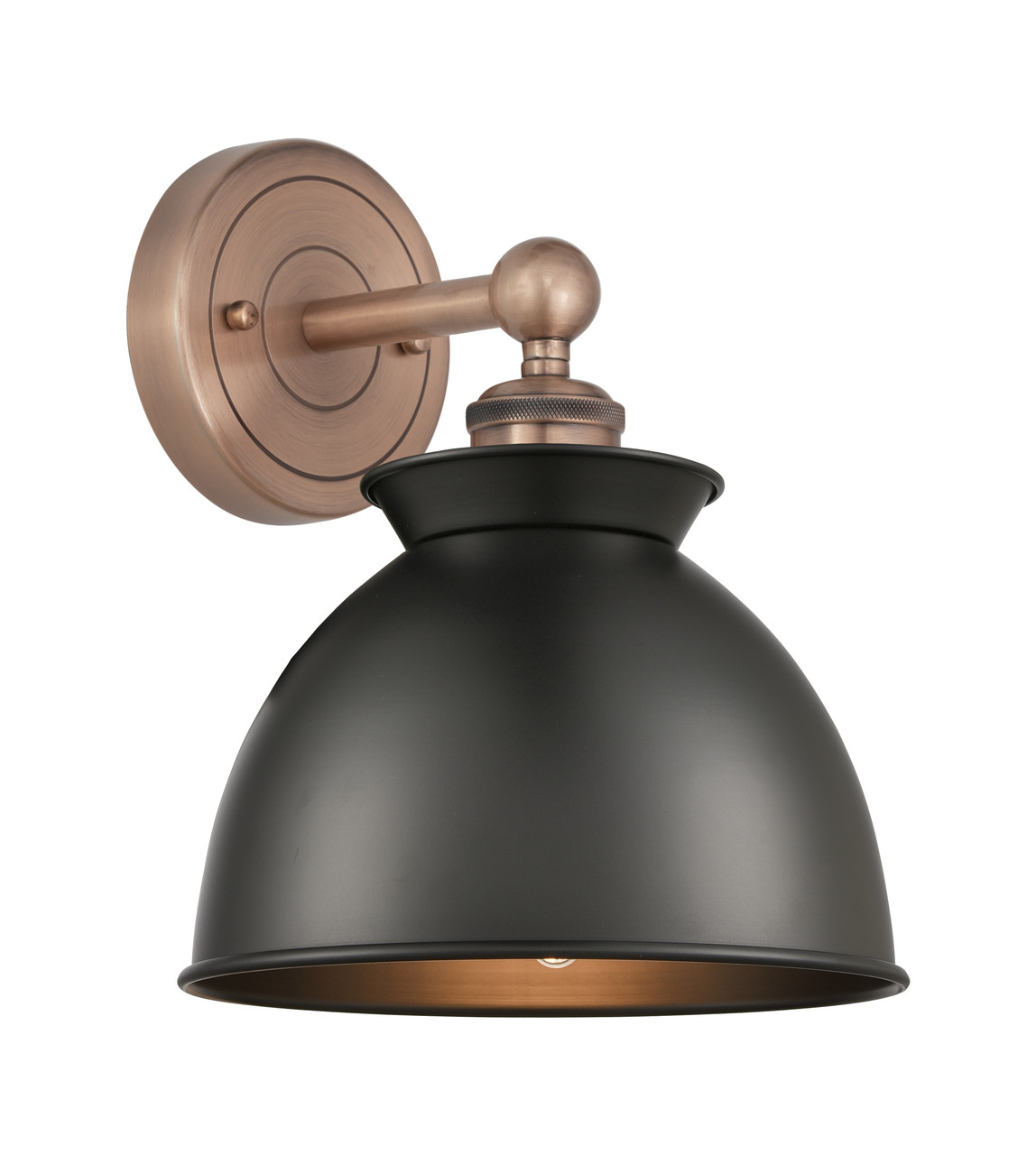 INNOVATIONS 616-1W-AC-M14-BK Adirondack 1 Light Sconce part of the Edison Collection Antique Copper