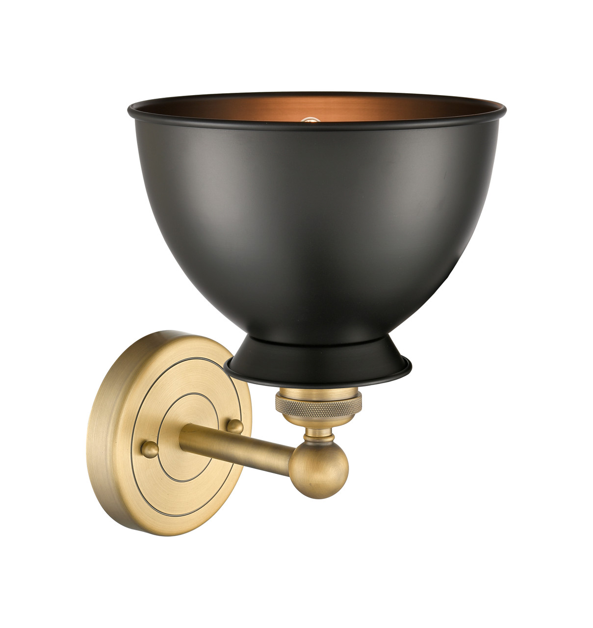 INNOVATIONS 616-1W-BB-M14-BK Adirondack 1 Light Sconce part of the Edison Collection Brushed Brass