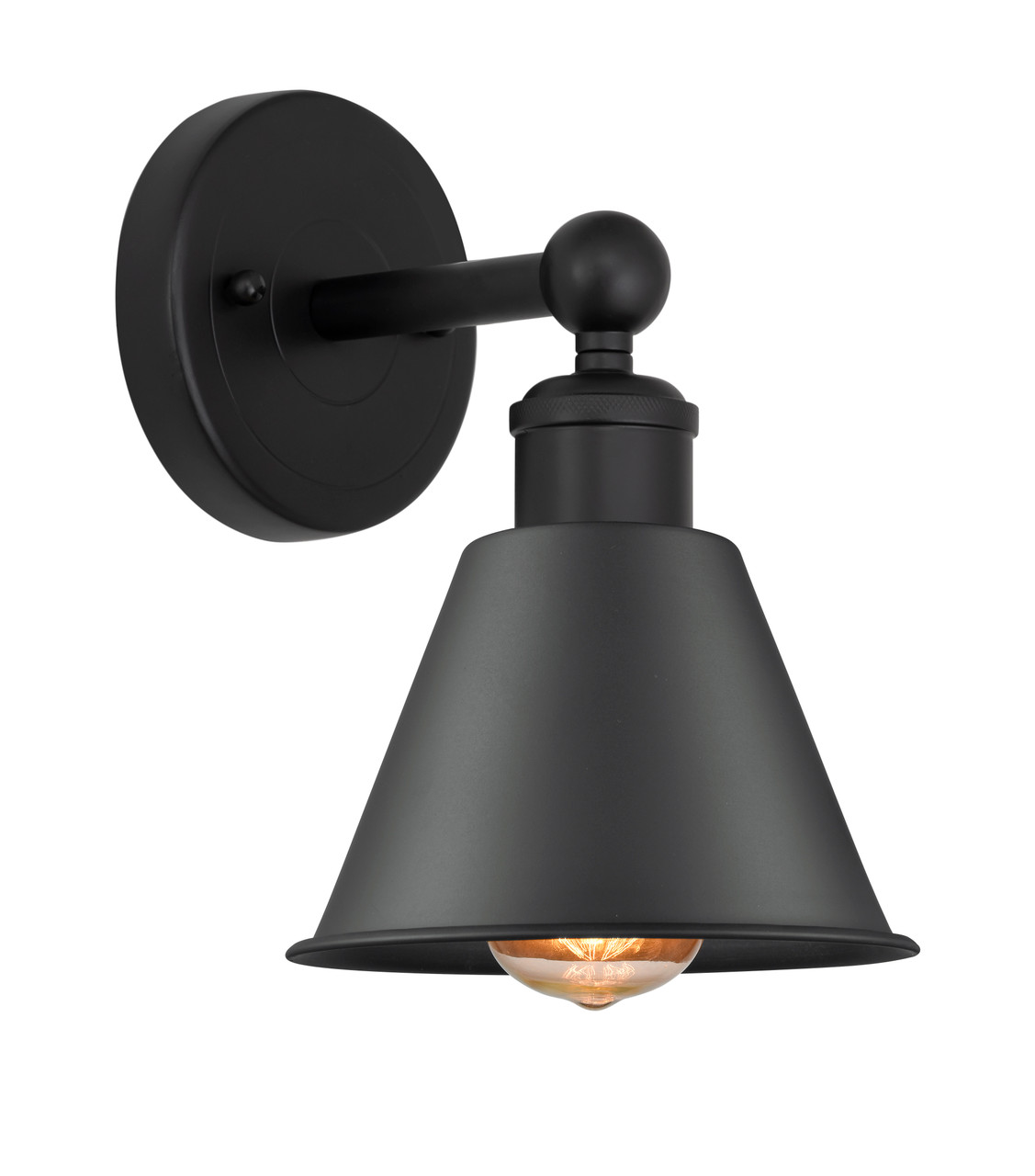 INNOVATIONS 616-1W-BK-M8-BK Smithfield 1 Light Sconce part of the Ballston Collection Matte Black