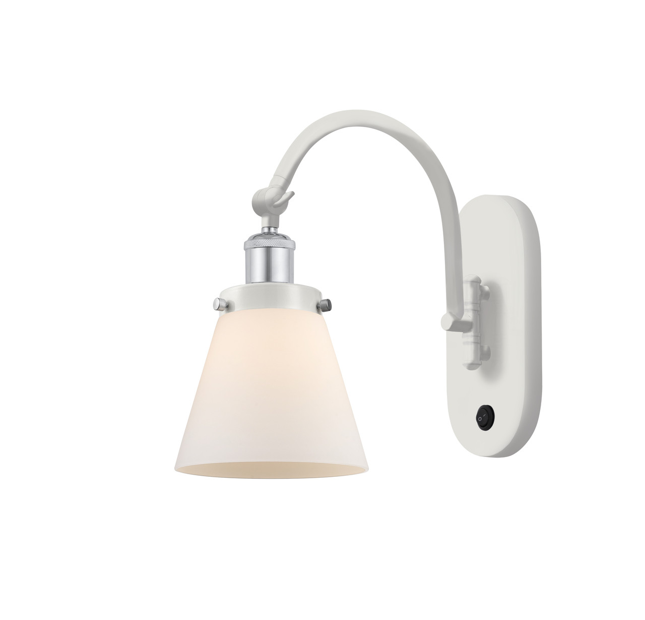 INNOVATIONS 918-1W-WPC-G61 Cone 1 Light 6.25 inch Sconce White Polished Chrome