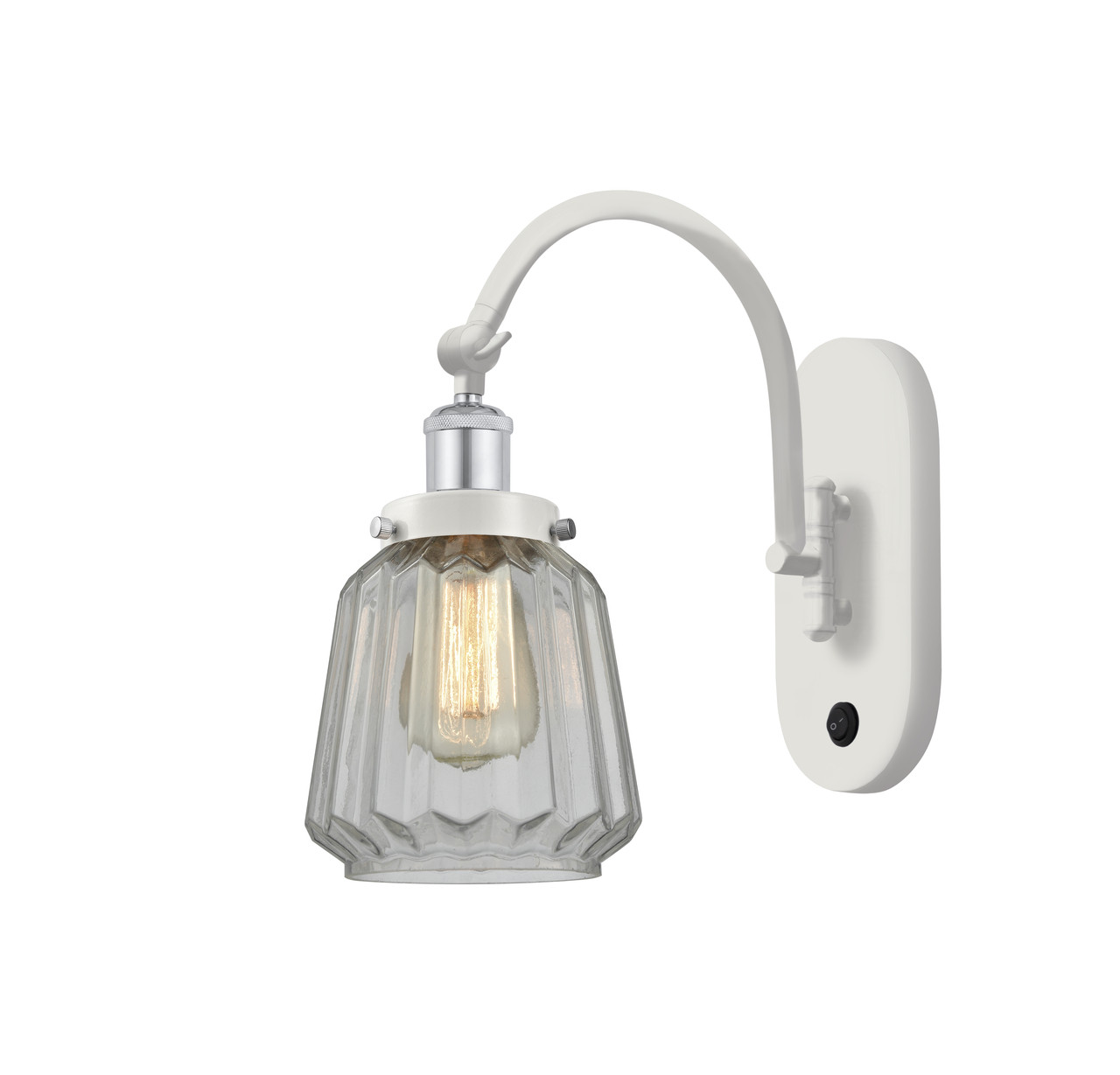 INNOVATIONS 918-1W-WPC-G142 Chatham 1 Light 7 inch Sconce White Polished Chrome