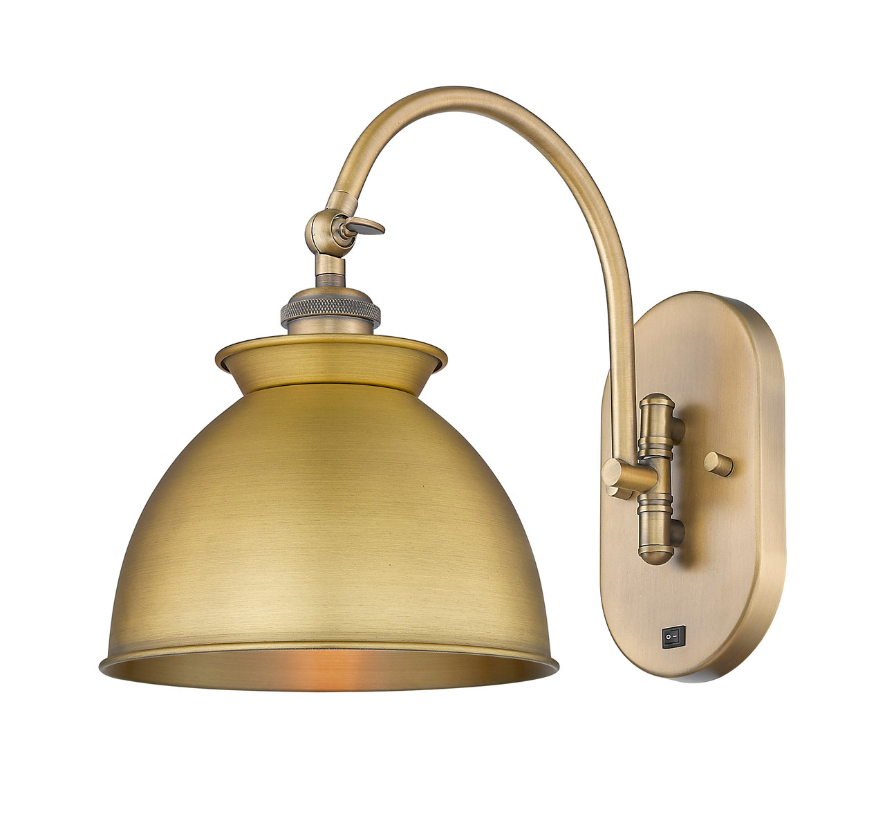 INNOVATIONS 518-1W-BB-M14-BB Adirondack 1 8.125 inch Sconce Brushed Brass