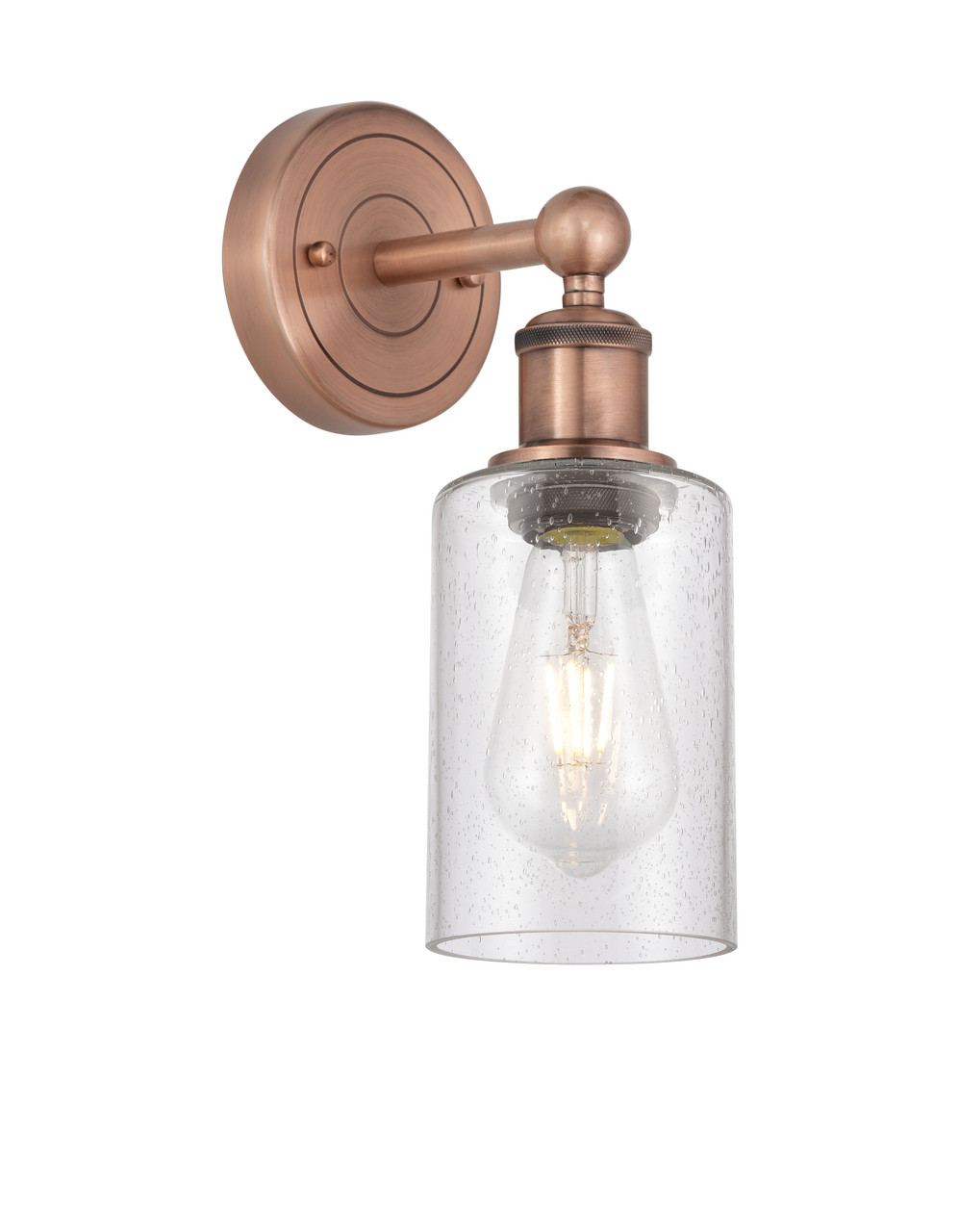 INNOVATIONS 616-1W-AC-G804 Clymer 1 3.875 inch Sconce Antique Copper
