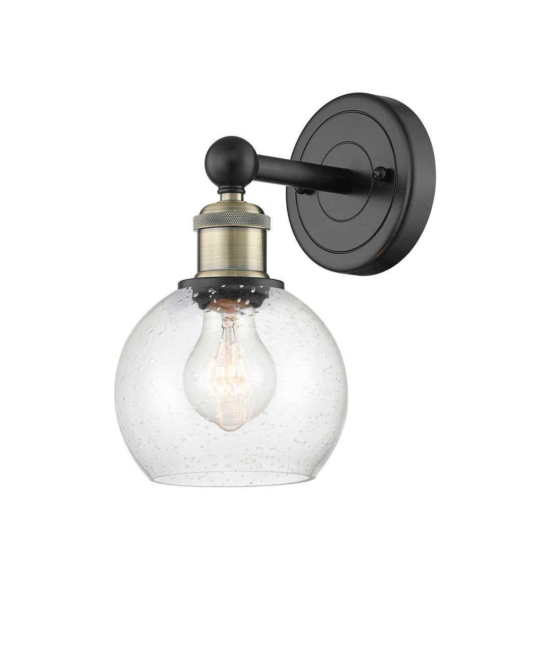 INNOVATIONS 616-1W-BAB-G124-6 Athens 1 6 inch Sconce Black Antique Brass