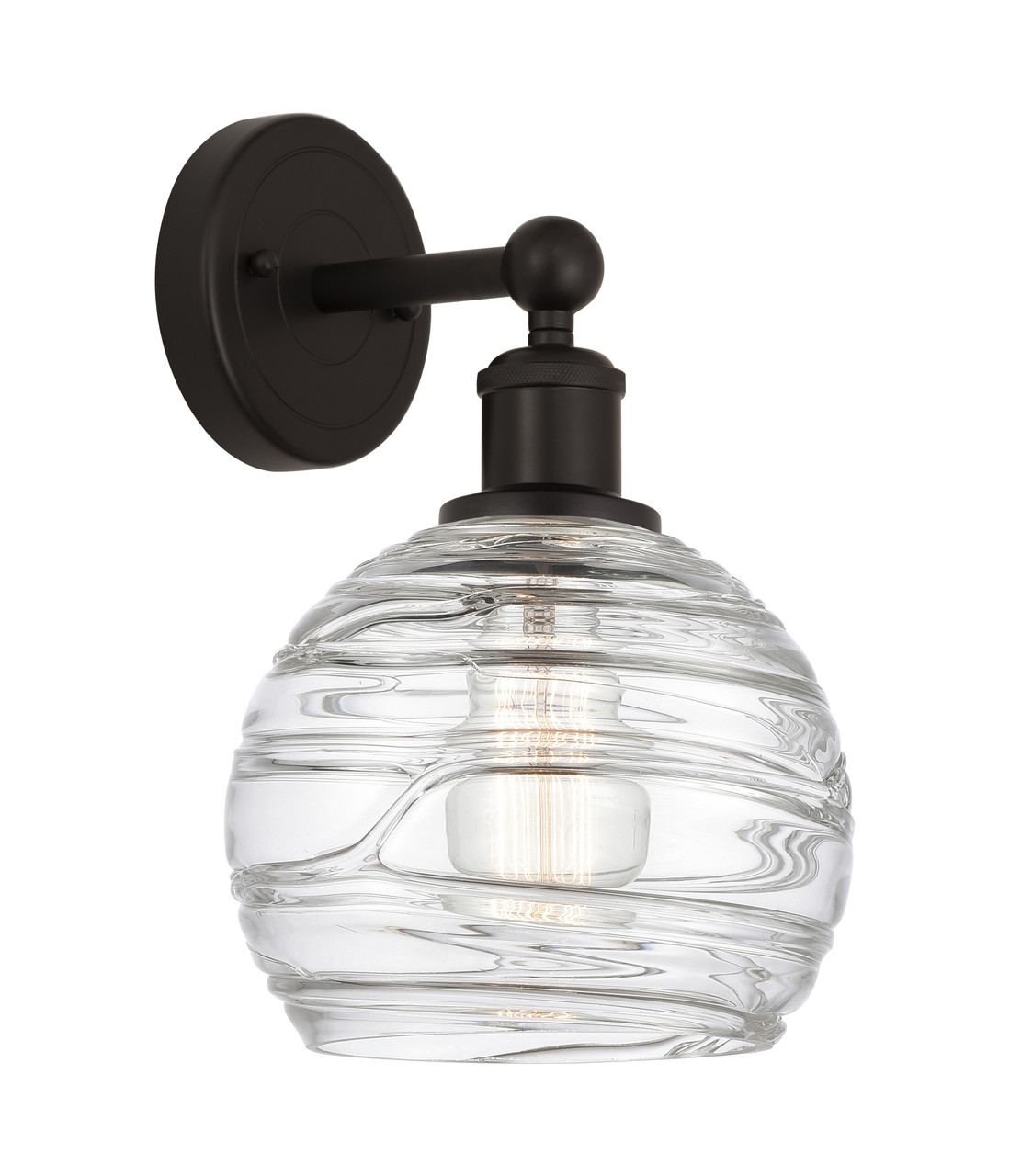 INNOVATIONS 616-1W-OB-G1213-8 Athens Deco Swirl 1 8 inch Sconce Oil Rubbed Bronze
