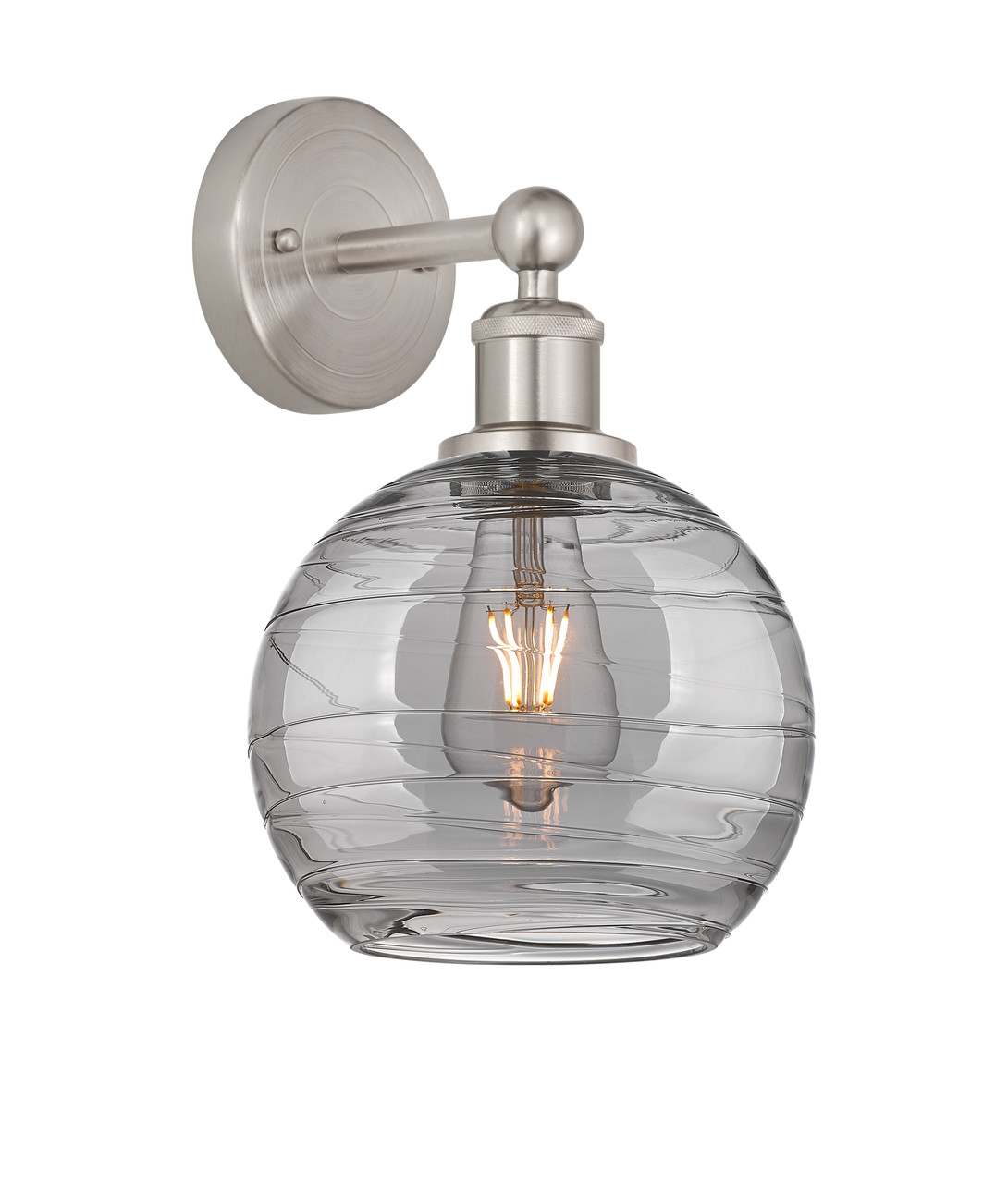 INNOVATIONS 616-1W-SN-G1213-8SM Athens Deco Swirl 1 8 inch Sconce Satin Nickel
