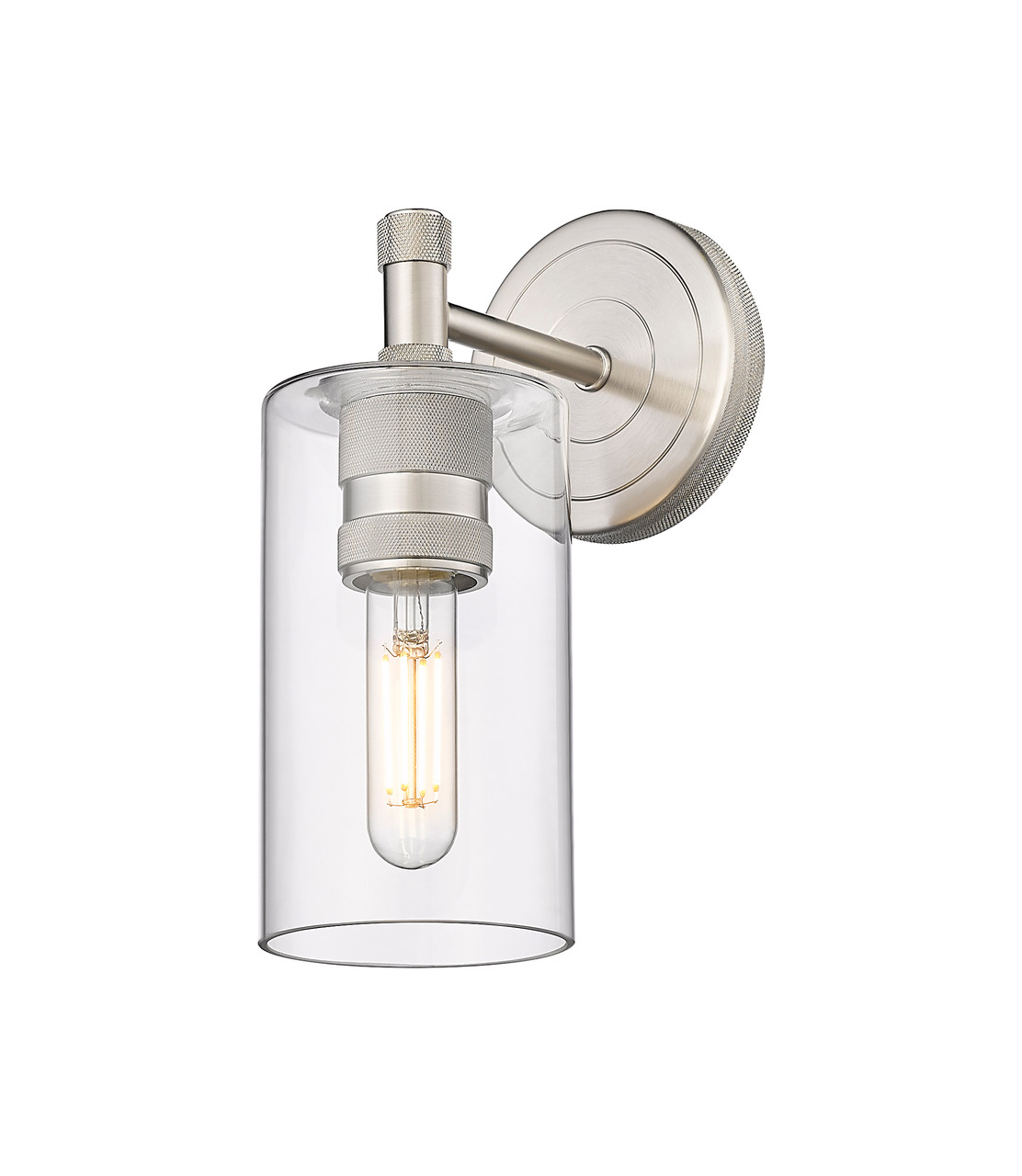 INNOVATIONS 434-1W-SN-G434-7CL Crown Point 1 4.5 inch Sconce Satin Nickel