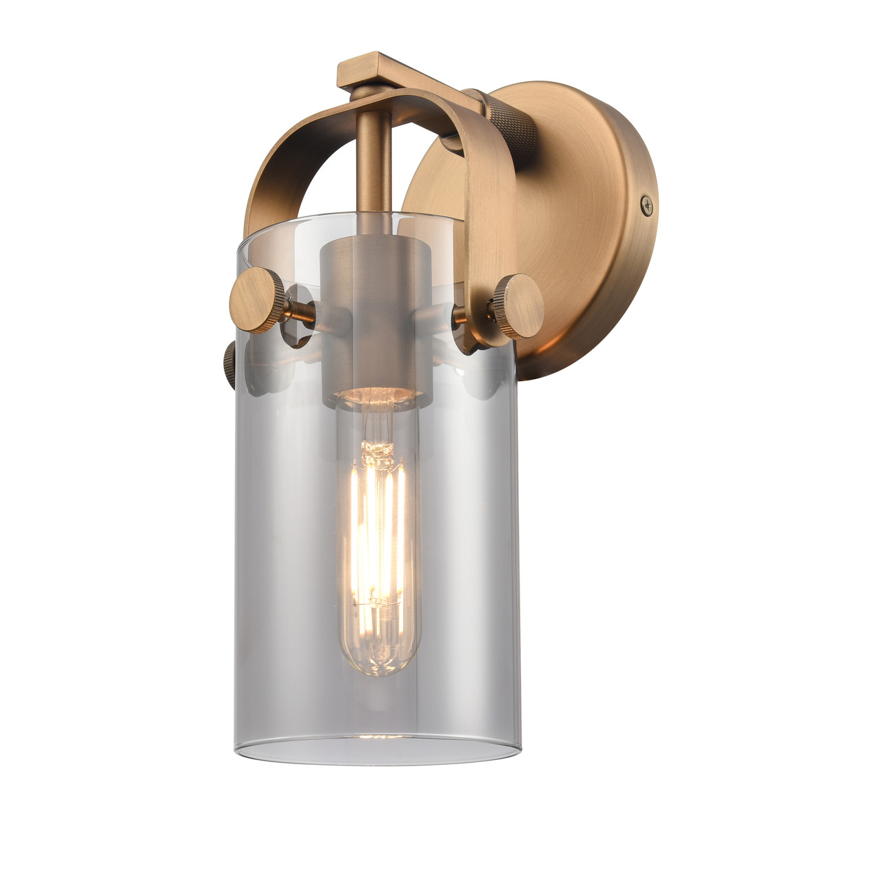 INNOVATIONS 423-1W-BB-G423-7SM Pilaster II Cylinder 1 4.5 inch Sconce Brushed Brass