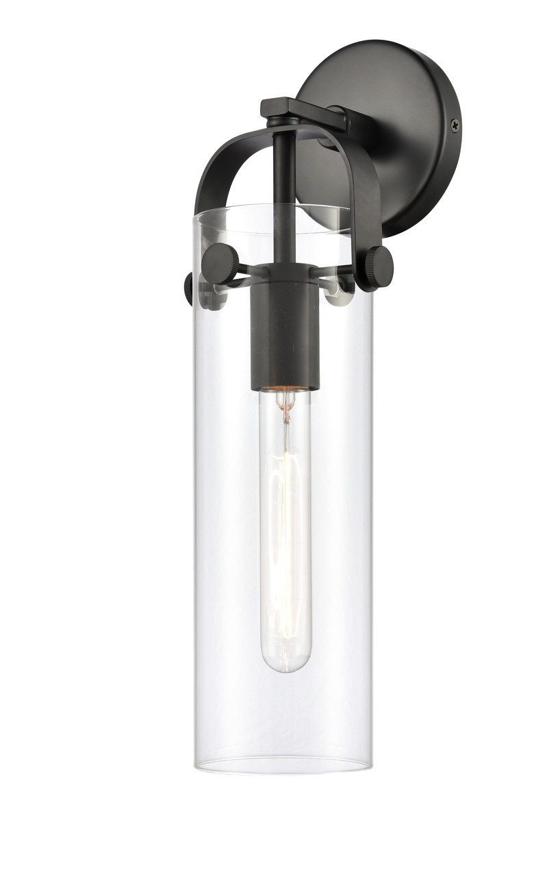 INNOVATIONS 413-1W-BK-G413-1W-4CL Pilaster 1 4.5 inch Sconce Matte Black