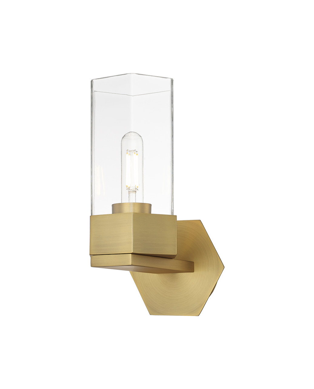 INNOVATIONS 427-1W-BB-G427-9CL Claverack 1 5.875 inch Sconce Brushed Brass