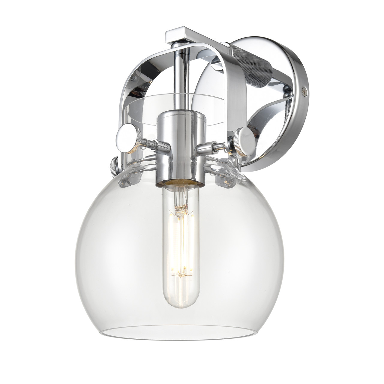INNOVATIONS 423-1W-PC-G410-6CL Pilaster II Sphere 1 6.5 inch Sconce Polished Chrome