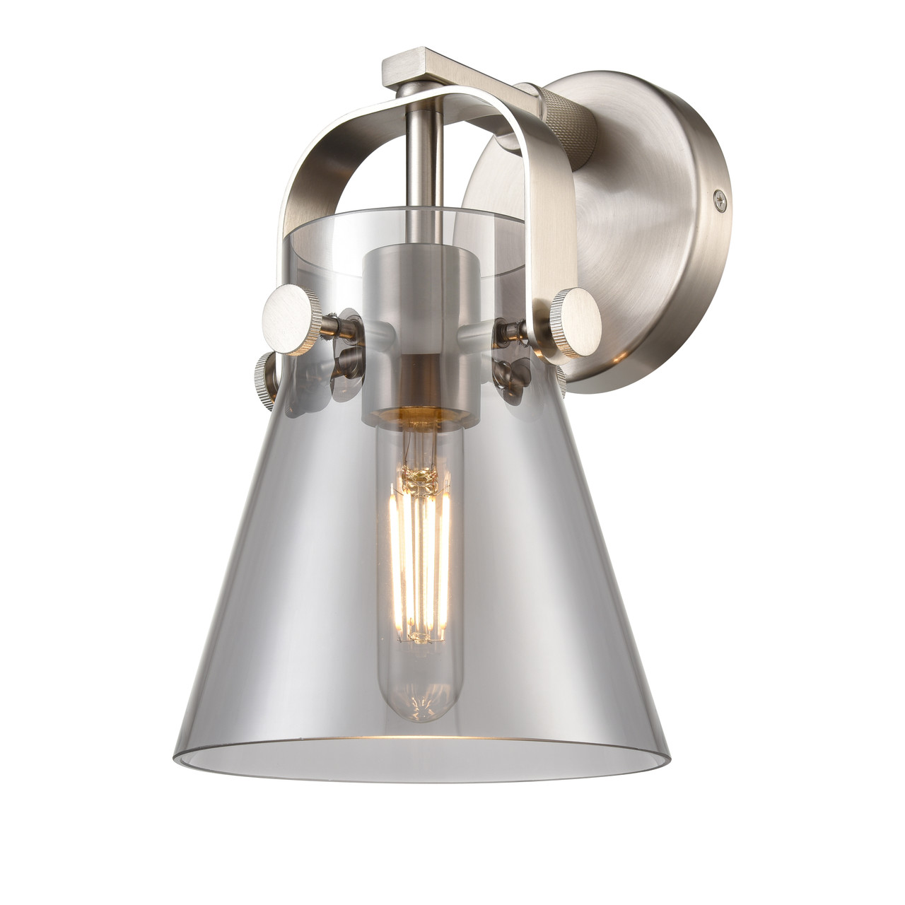 INNOVATIONS 423-1W-SN-G411-6SM Pilaster II Cone 1 6.5 inch Sconce Satin Nickel