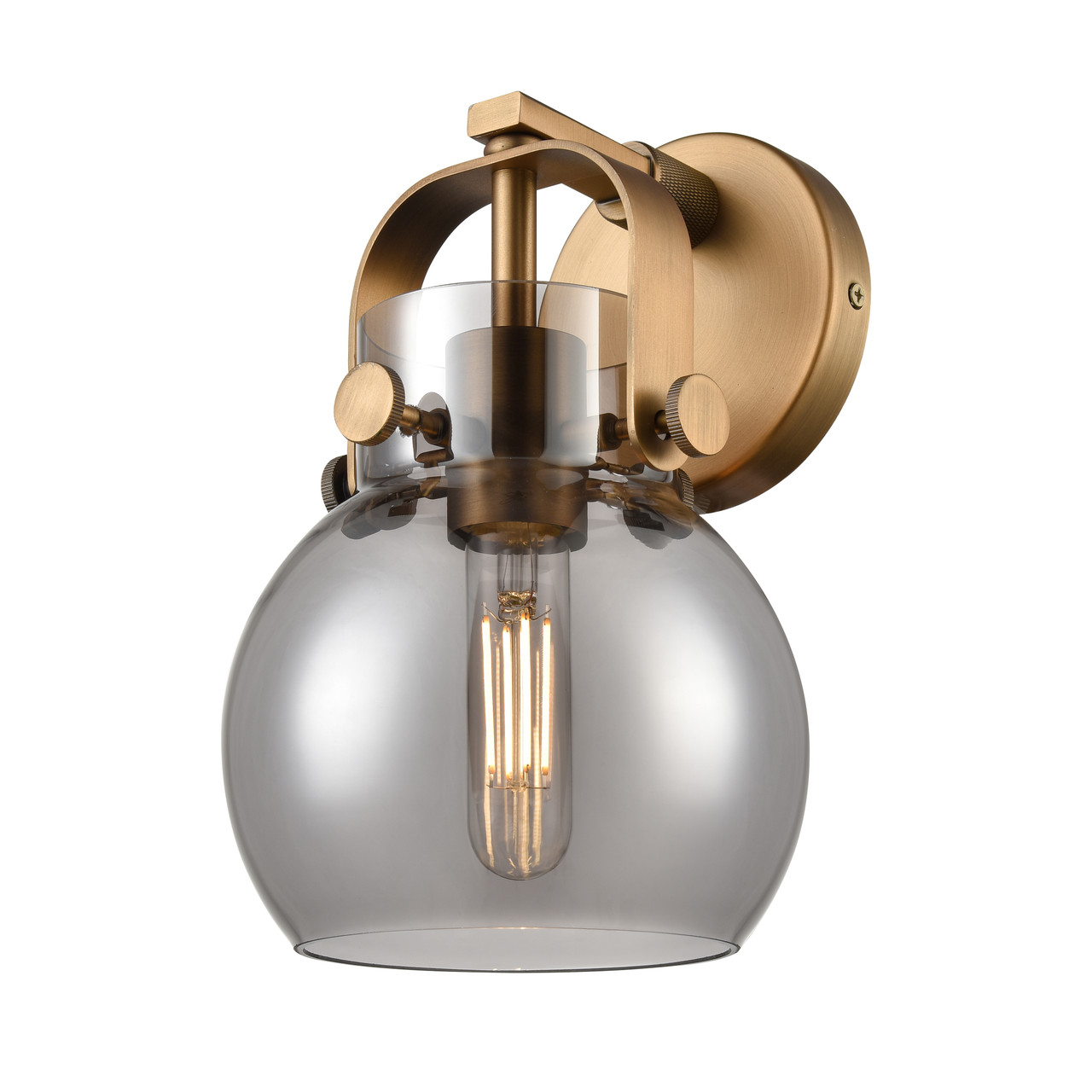 INNOVATIONS 423-1W-BB-G410-6SM Pilaster II Sphere 1 6.5 inch Sconce Brushed Brass