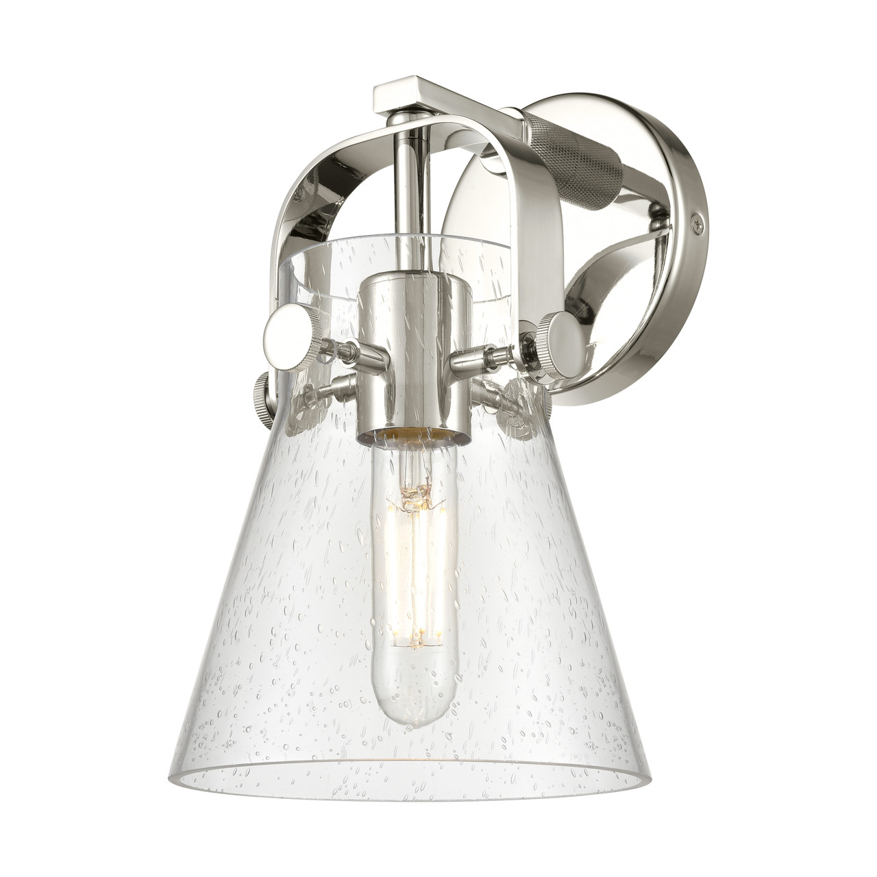 INNOVATIONS 423-1W-PN-G411-6SDY Pilaster II Cone 1 6.5 inch Sconce Polished Nickel