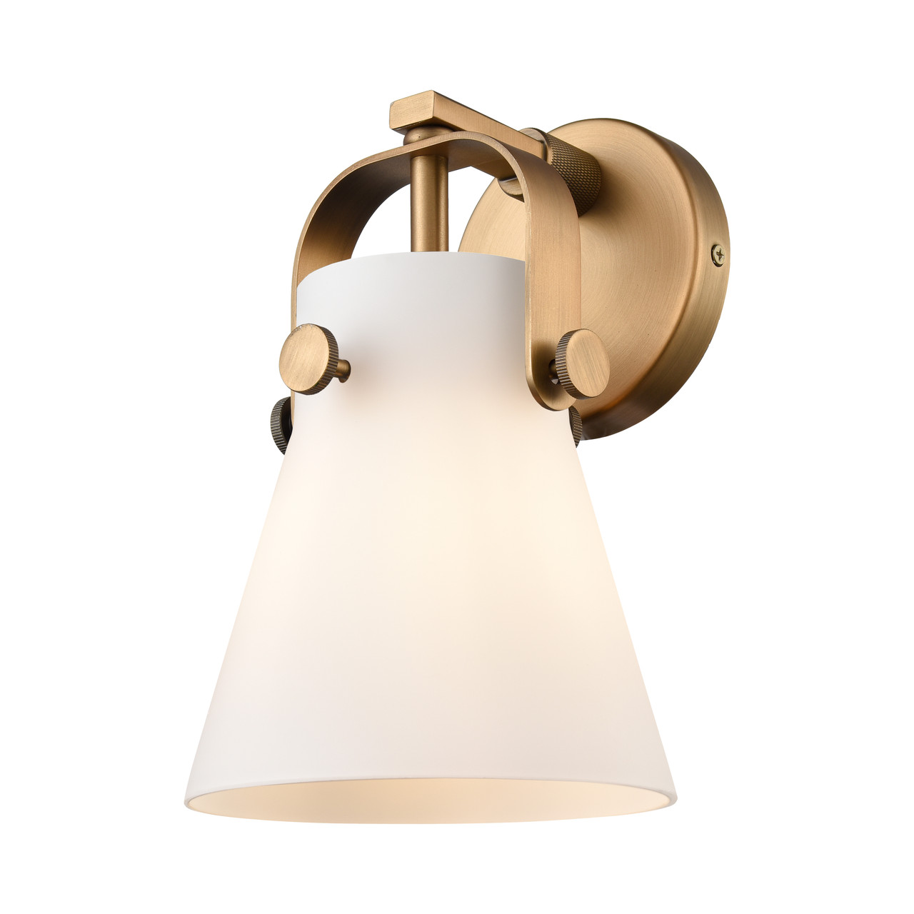 INNOVATIONS 423-1W-BB-G411-6WH Pilaster II Cone 1 6.5 inch Sconce Brushed Brass
