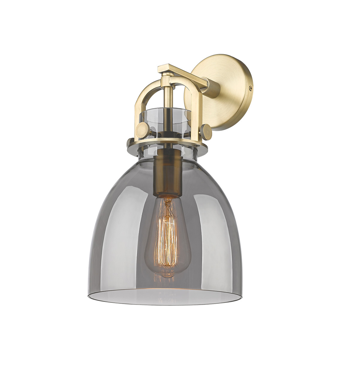 INNOVATIONS 410-1W-BB-G412-8SM Newton Bell 1 8 inch Sconce Brushed Brass