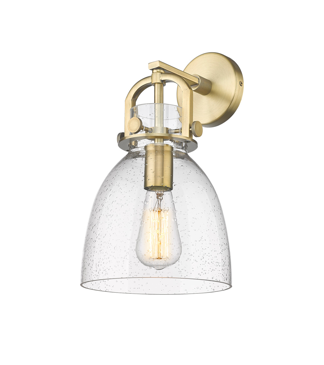 INNOVATIONS 410-1W-BB-G412-8SDY Newton Bell 1 8 inch Sconce Brushed Brass