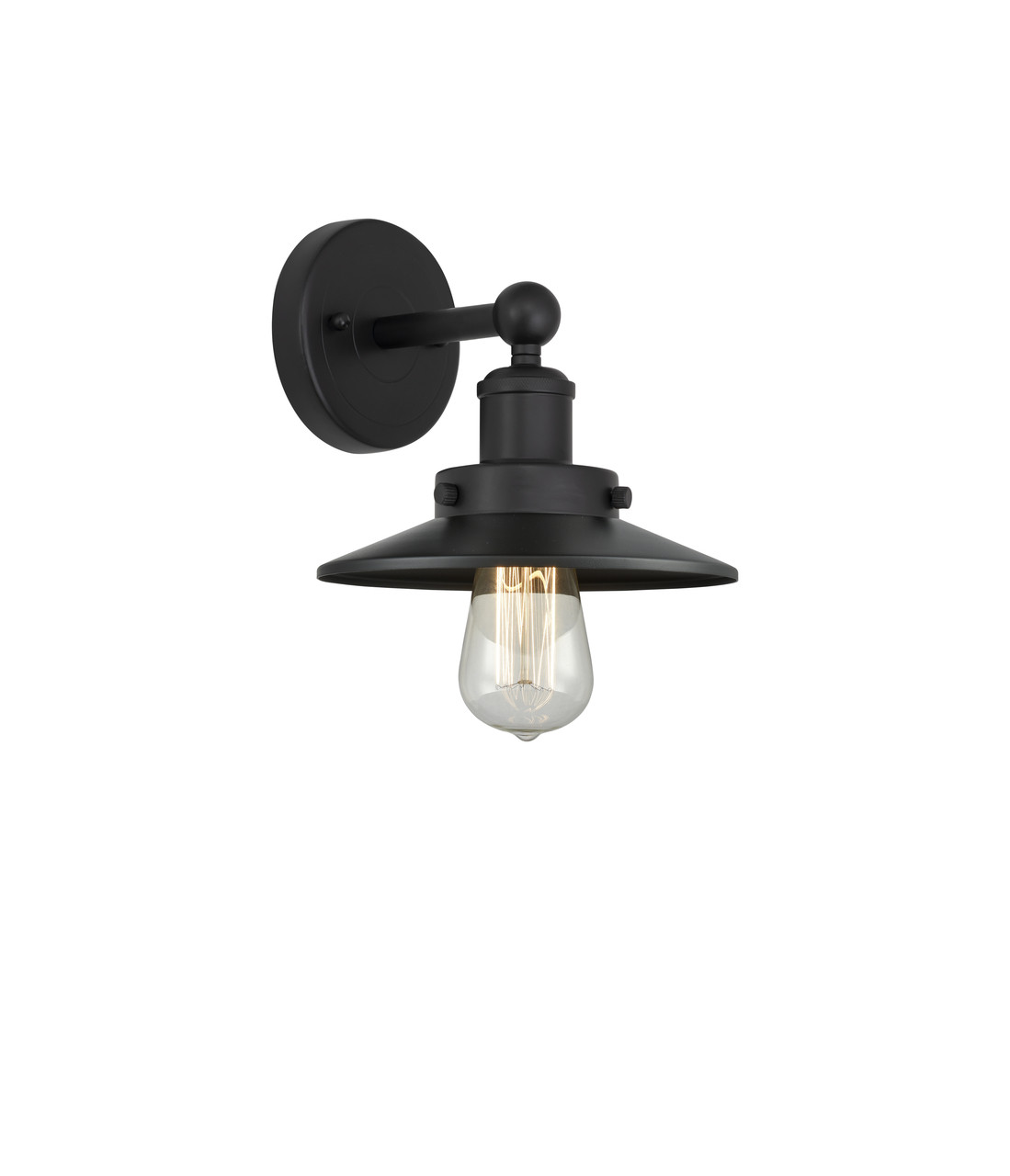INNOVATIONS 616-1W-BK-M6-BK Railroad 1 Light Sconce part of the Franklin Restoration Collection Matte Black