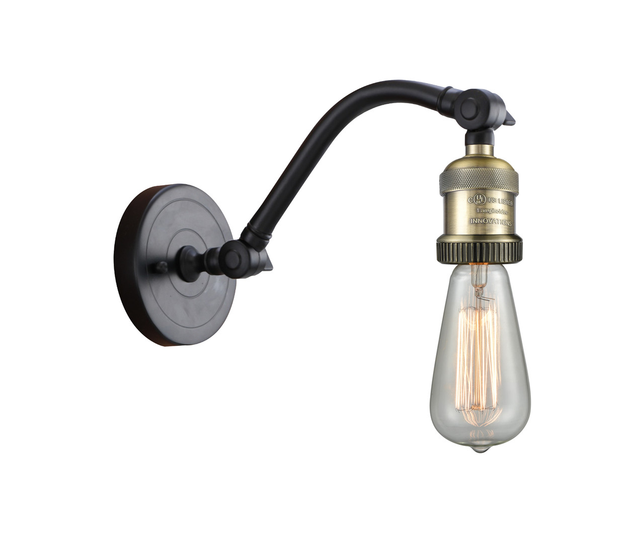 INNOVATIONS 515-1W-BAB Double Swivel 1 Light Sconce part of the Franklin Restoration Collection Black Antique Brass