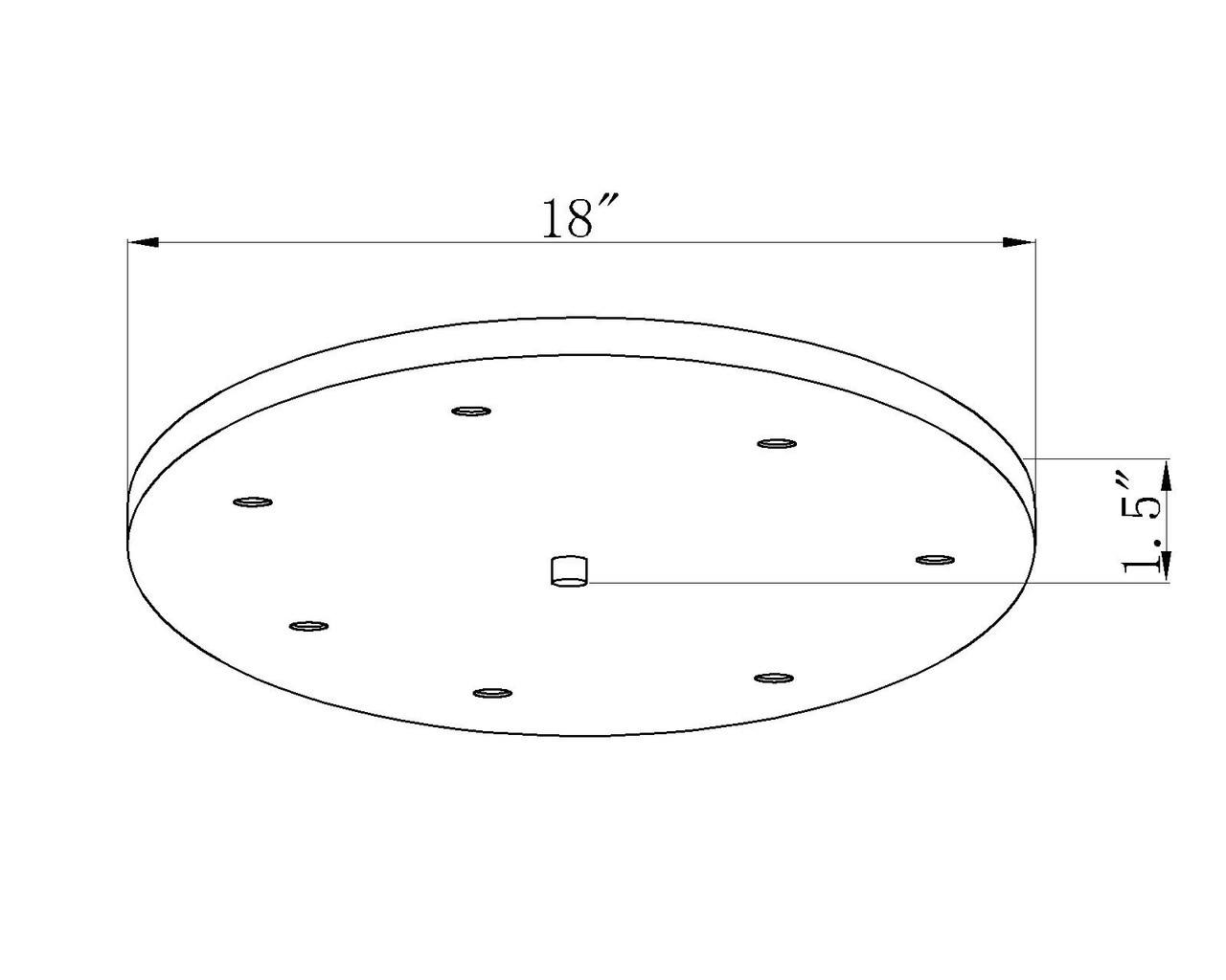 Z-LITE CP1807R-BN 7-Light Ceiling Plate, Brushed Nickel