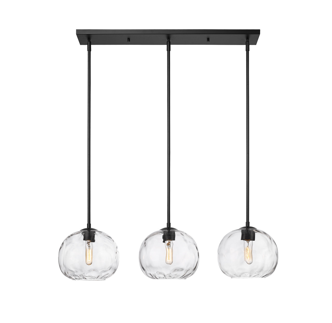 Z-LITE 490P10-3L-MB 3 Light Linear Chandelier,Matte Black