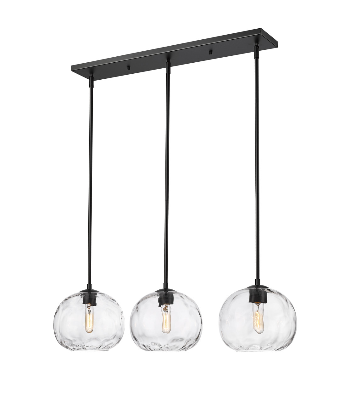 Z-LITE 490P10-3L-MB 3 Light Linear Chandelier,Matte Black