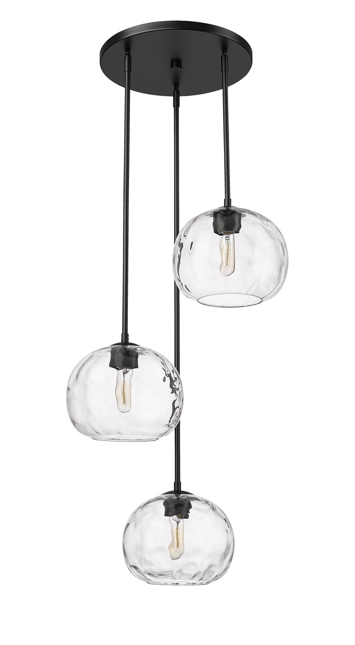 Z-LITE 490P10-3R-MB 3 Light Chandelier,Matte Black