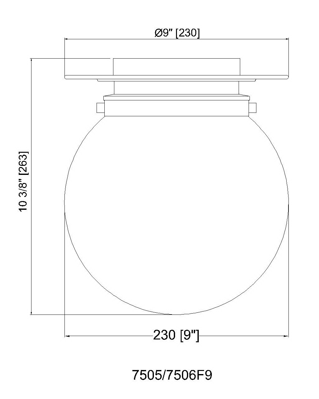 Z-LITE 7505F9-HBR 1 Light Flush Mount,Heritage Brass