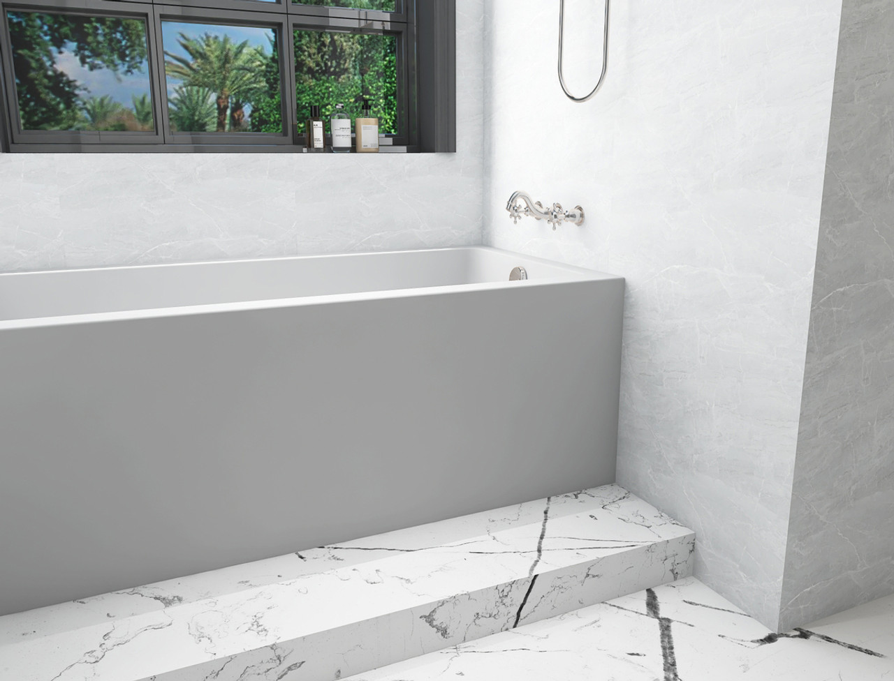 Elegant Kitchen and Bath BT201-R3060GW Alcove soaking bathtub 30x60 inch right drain in glossy white