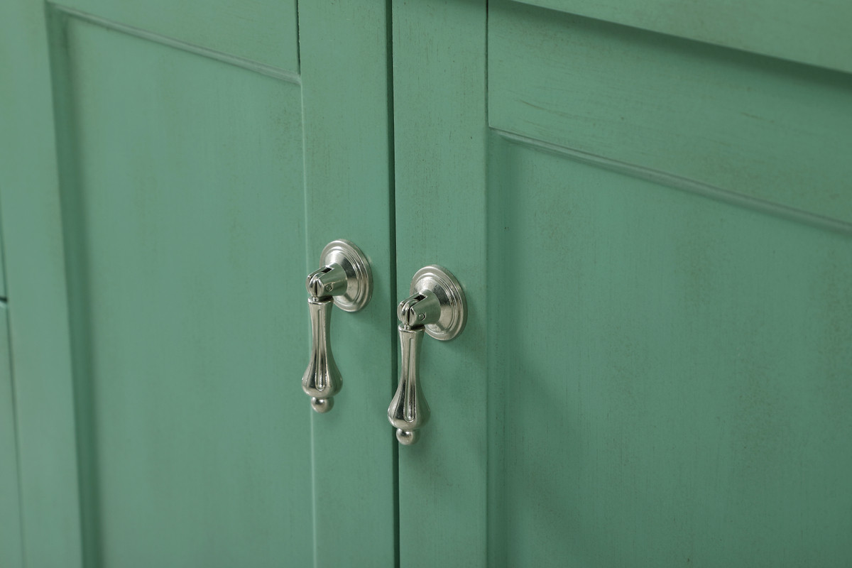 Elegant Kitchen and Bath VF13042VM-VW 42 inch Single Bathroom vanity in vintage mint with ivory white engineered marble