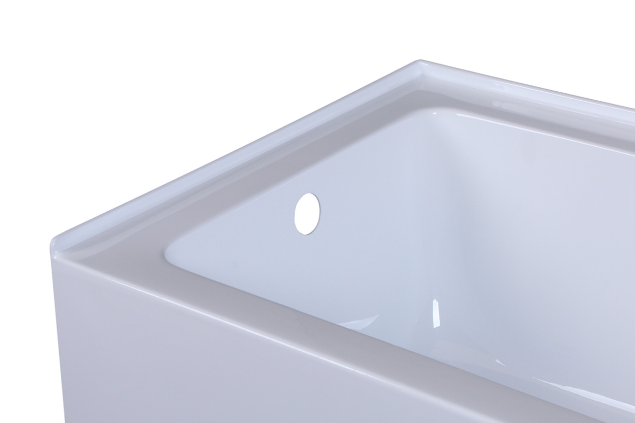 Elegant Kitchen and Bath BT202-L3260GW Alcove soaking bathtub 32x60 inch left drain in glossy white