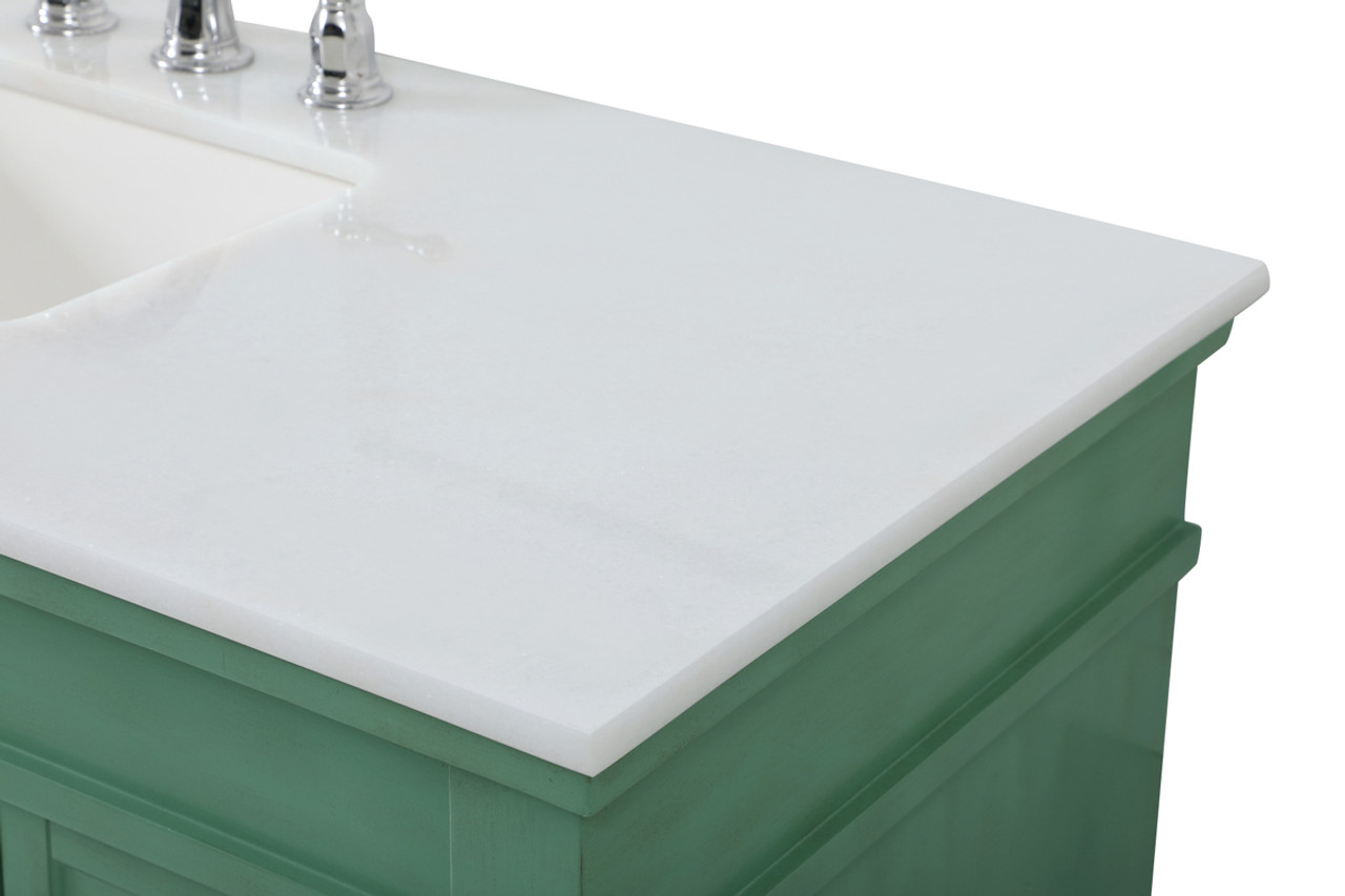 Elegant Kitchen and Bath VF13048VM-VW 48 inch Single Bathroom vanity in vintage mint with ivory white engineered marble