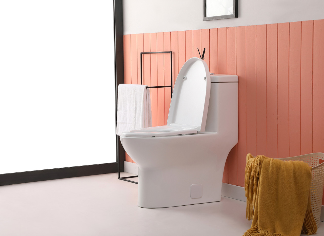 Elegant Kitchen and Bath TOL2001 Winslet One-piece elongated Toilet 28x15x30 in White