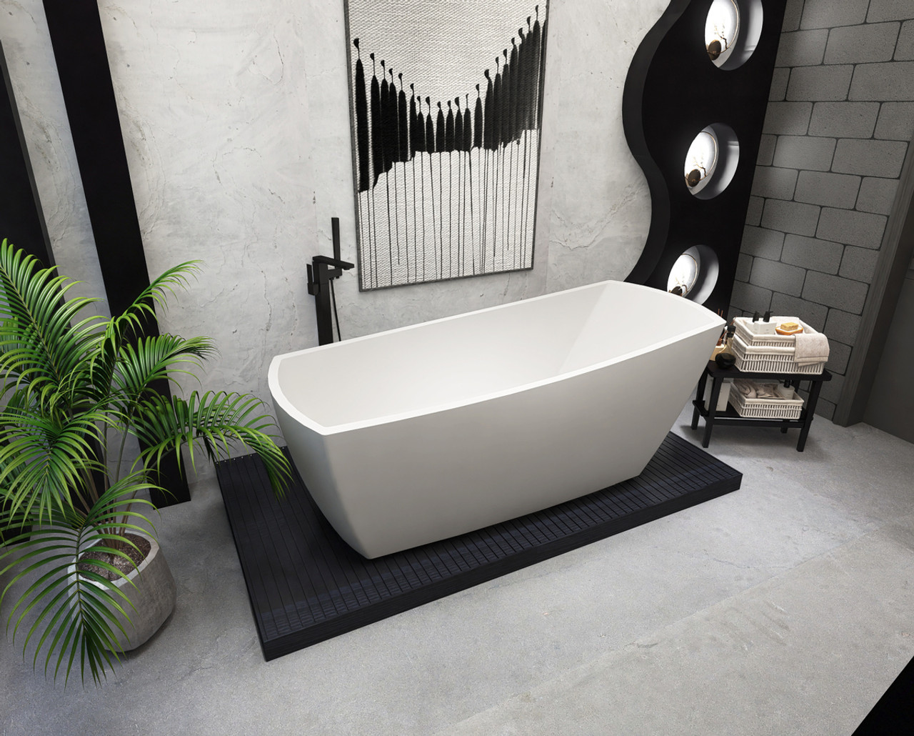 Elegant Kitchen and Bath BT21272GW 72 inch soaking single slipper rectangular bathtub in glossy white