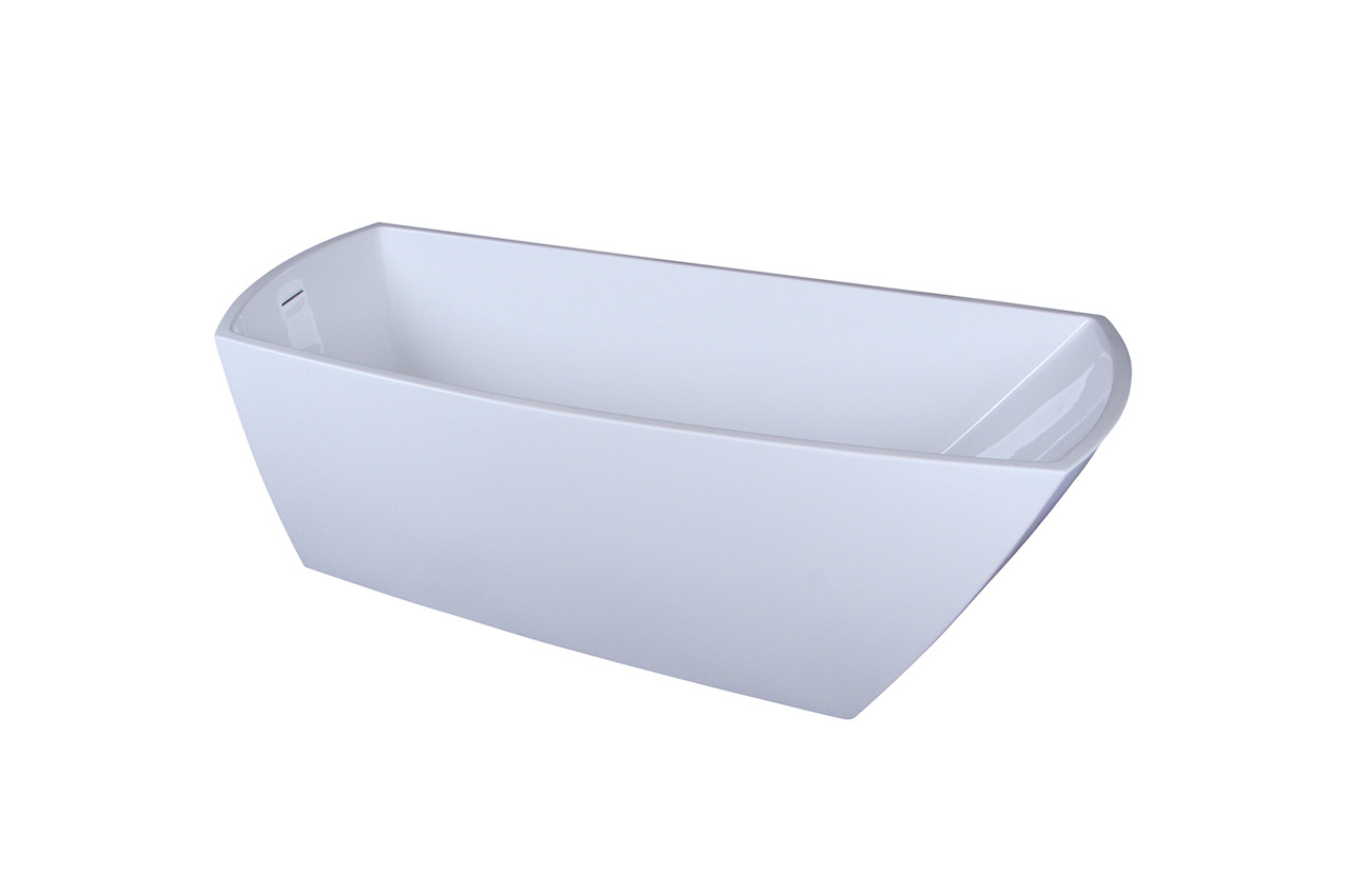 Elegant Kitchen and Bath BT21272GW 72 inch soaking single slipper rectangular bathtub in glossy white