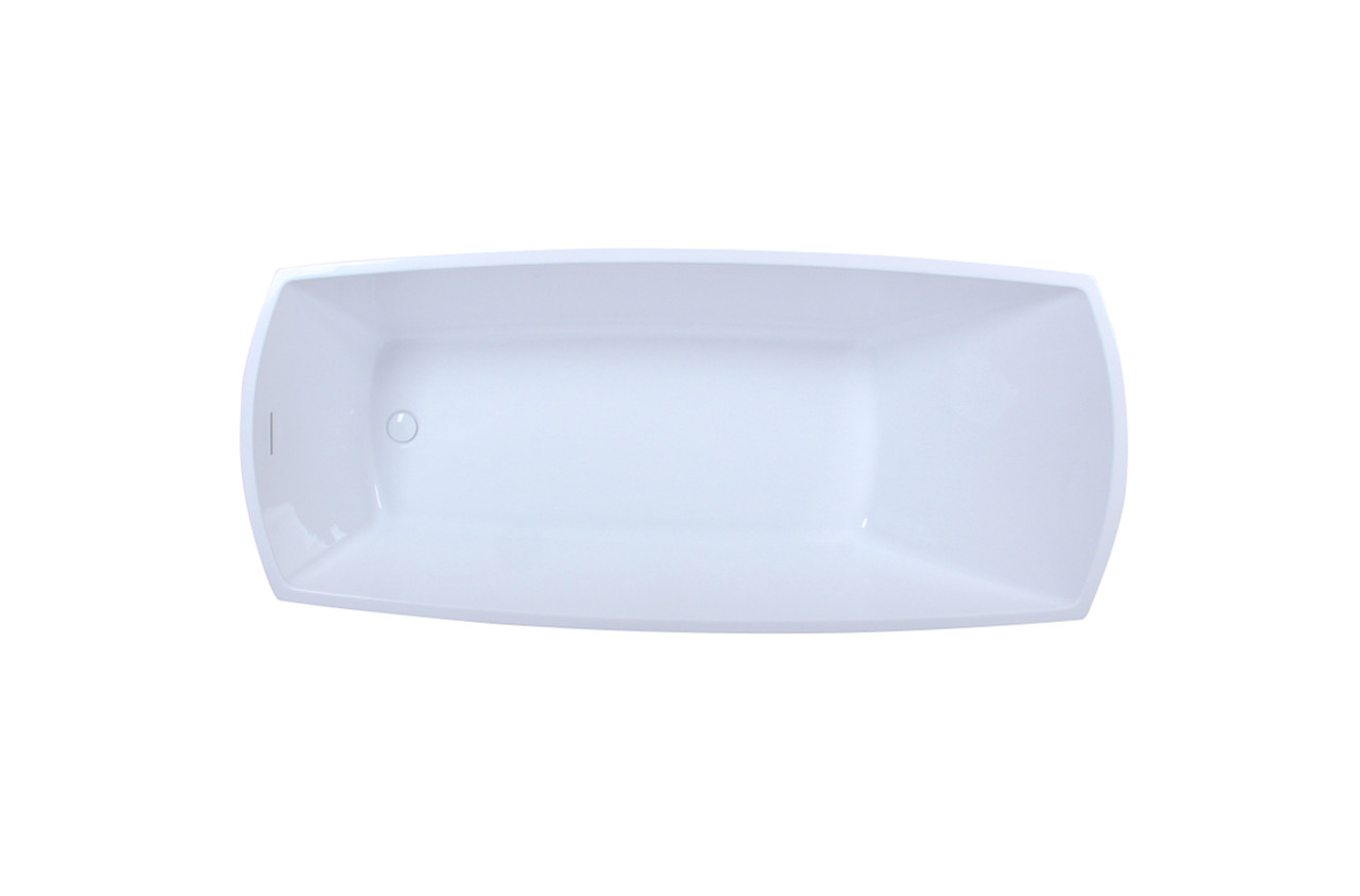 Elegant Kitchen and Bath BT21272GW 72 inch soaking single slipper rectangular bathtub in glossy white